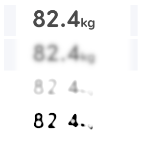 A visualisation of the blur, increase contrast, sharpen approach I was taking